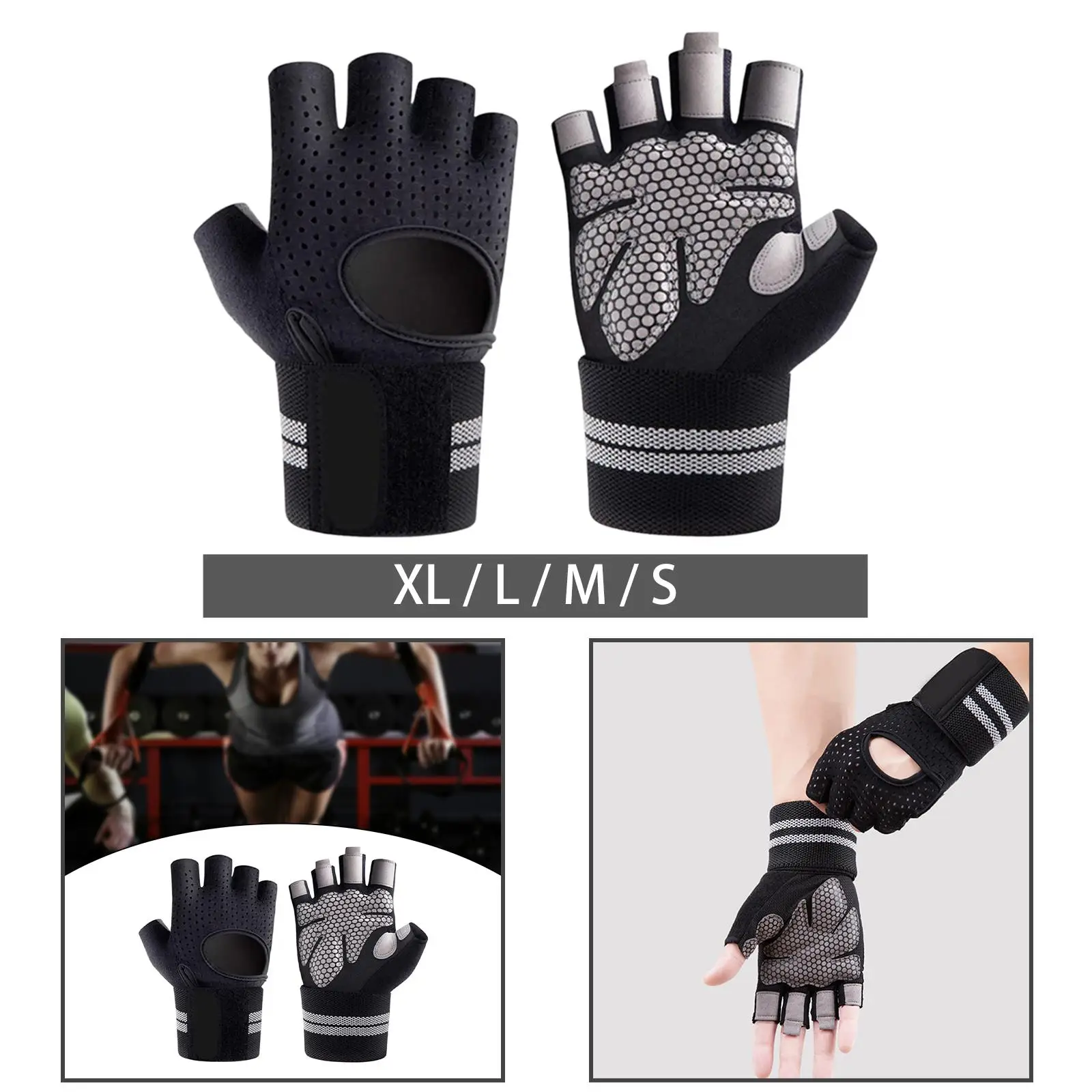 Workout Gloves Half Finger Gloves Anti Slip Yoga Gloves Sports Training Mitts