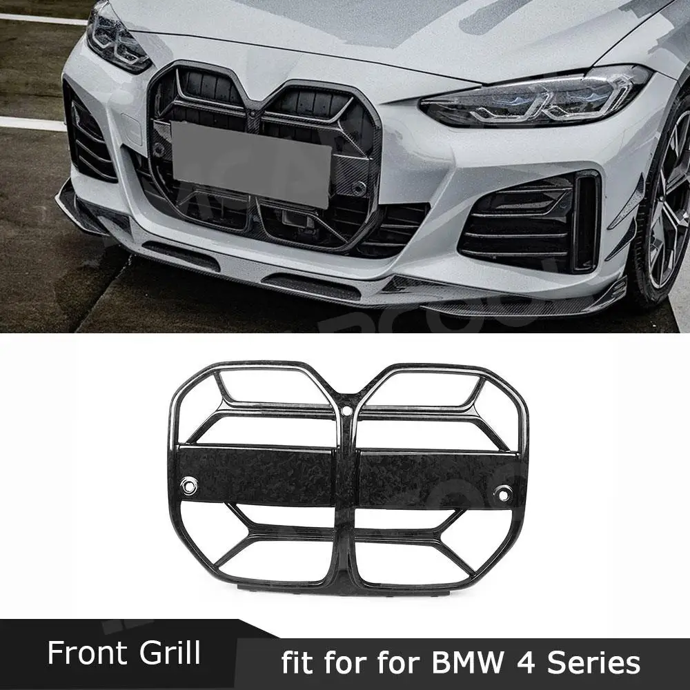 

Dry Forged Carbon Fiber Car Front Grille Racing Grills Mesh Front Bumper for BMW G26 M Sport Sedan 2020+ Facelift Accessories