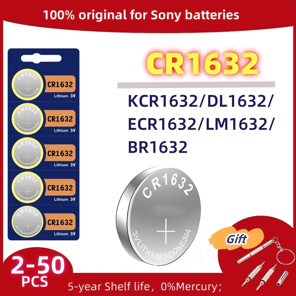 

Original For SONY CR1632 Coin Cells Batteries CR 1632 DL1632 BR1632 LM1632 ECR1632 Lithium Button Battery For Watch Remote Key