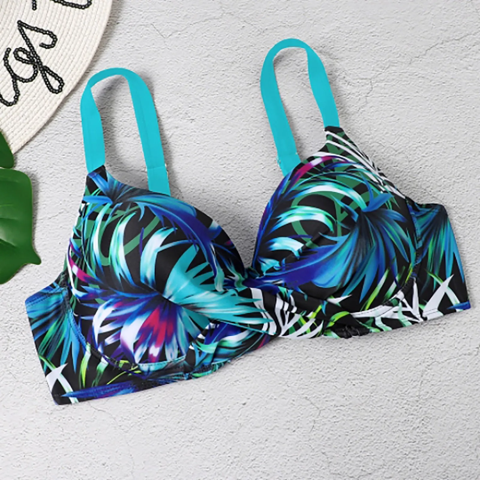 Tummy Control,Swimwear Plus Size Swimwear Plus Size Women Tankini Women'S Botanical Print Sexy Swimsuit Bikini Ropa De Mujer 3