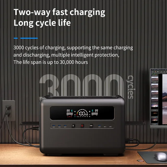 2400W Solar Power Generator Large Capacity Portable Power Station 6