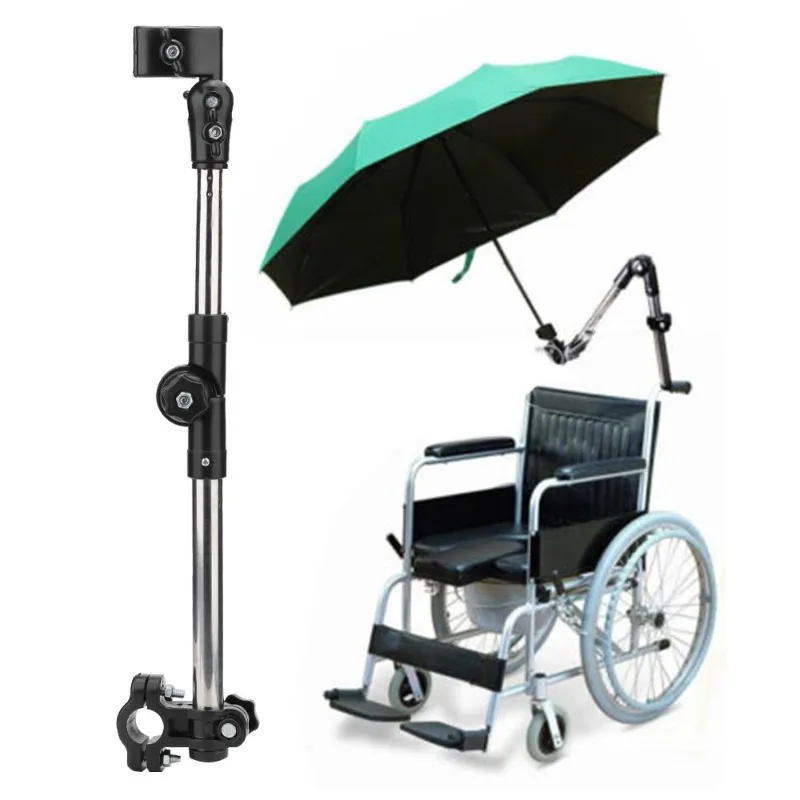 

Adjustable Elderly Wheelchair Connector Multifunctional Baby Stroller Umbrella Bicycle Attachment Handle Holder Support Frame