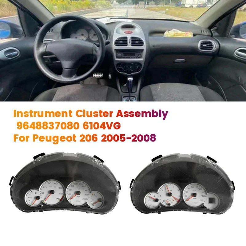 A10G-MT Car Fuel Instrument Cluster Assembly 9648837080 6104VG For Peugeot 206 2005-2008