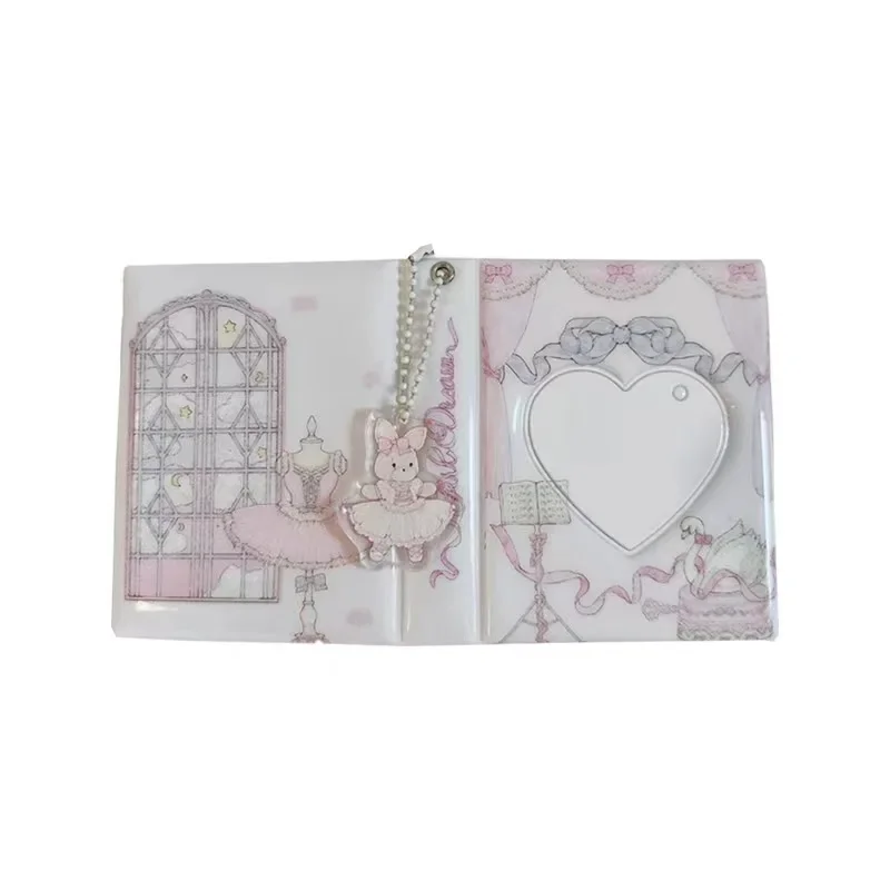 Cute Photocard Holder Book 3inch 1grid Collect Book 32pocket Idol Photo Collectors with Keychain