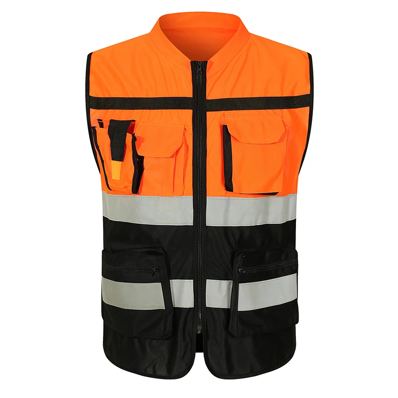 Men's Tactical Vest Outdoor Sport Color Matching Reflective Walkie-Talkie Multiple Pockets Multi-Function Jacket Print Logo 3