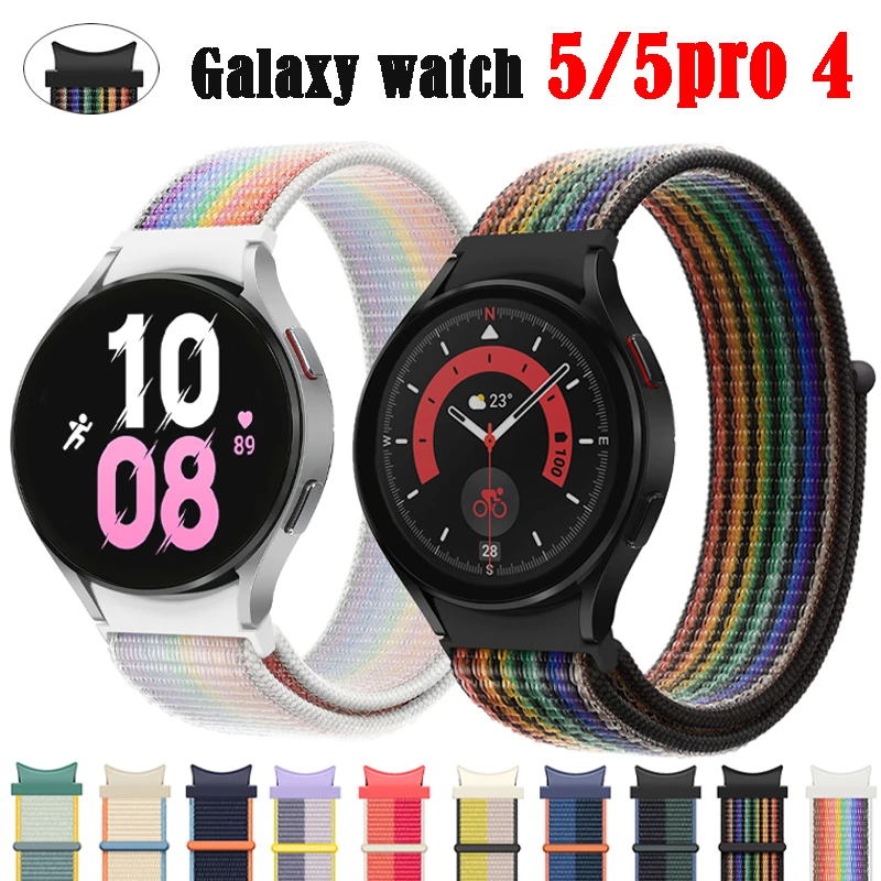 

Ремешок нейлоновый для Samsung Galaxy Watch 5 4 44 мм 40 мм, браслет без зазоров для наручных часов, классический браслет для Galaxy Watch 5 pro 45 мм, 42 46 мм