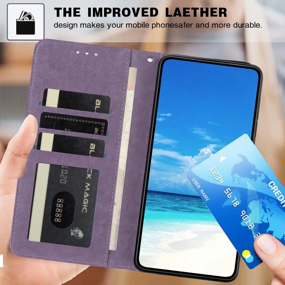 Stylish Women's and Kids' Leather Wallet Phone Case