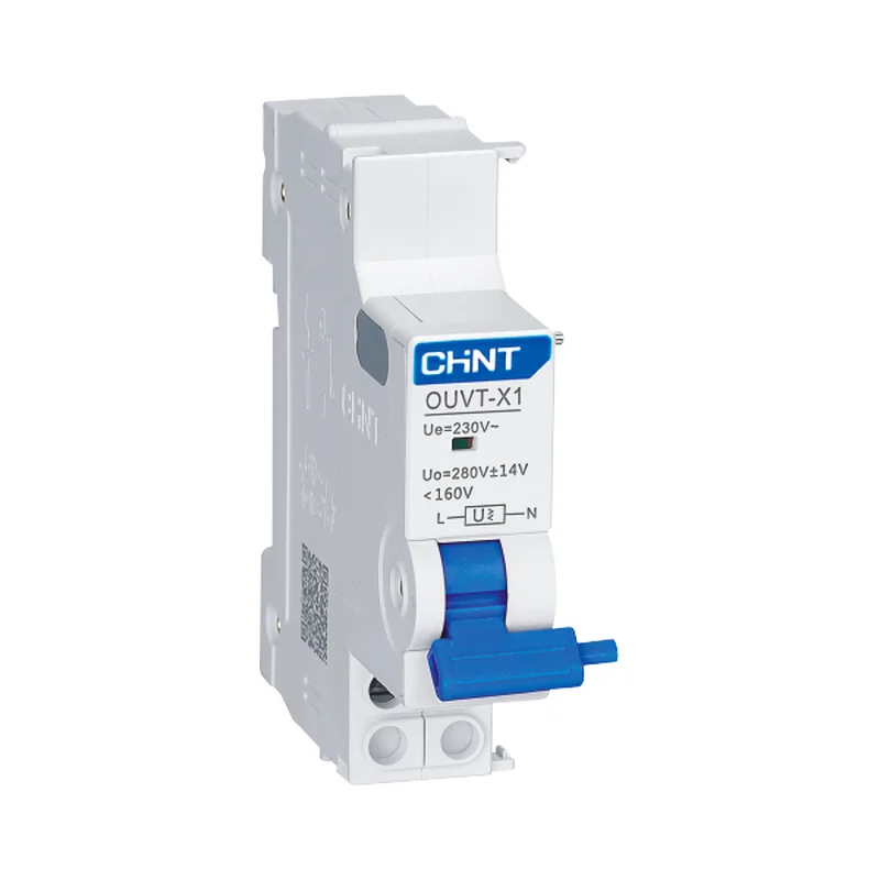 

CHNT OUVT-X1/X3 Overvoltage and undervoltage trip Ue: AC 230V 240V, 50Hz Uvo: 280V Ui: 500V （35%～70%）Ue MCB