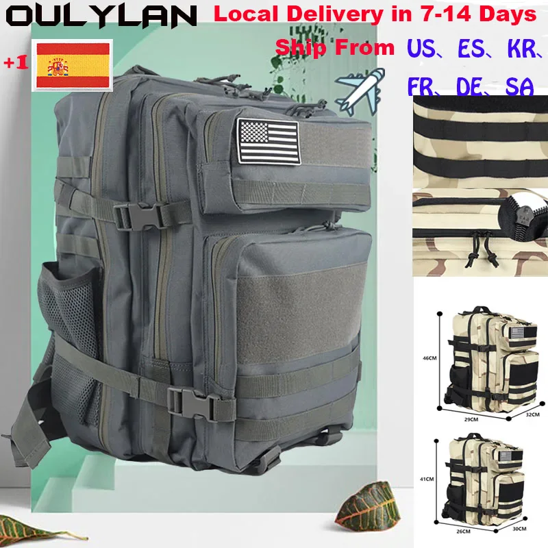 

Oulylan 3D Trekking Molle Knapsack 25L 45L Military Tactical Backpack Outdoor Training Bag Hiking Camping Travel Rucksack Army