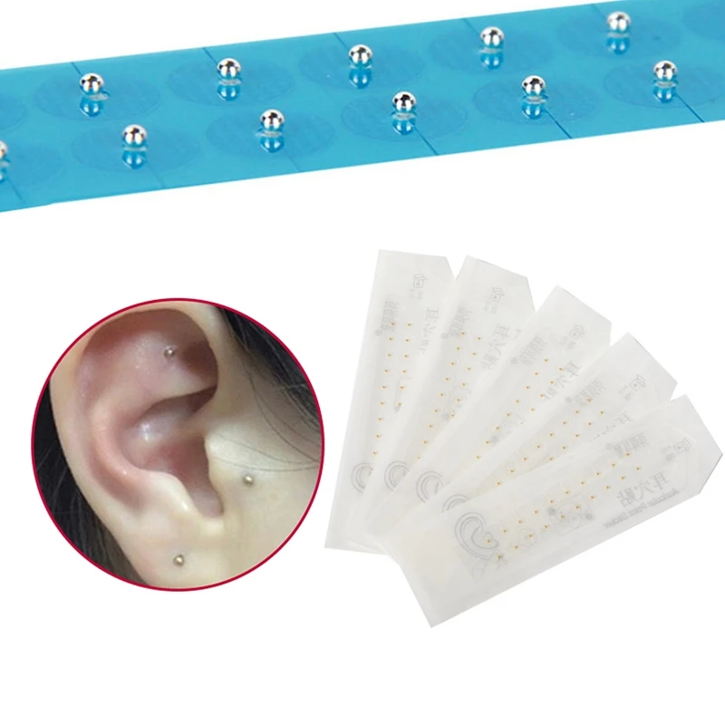 100/200pcs Clear Ear Point Stickers Ear Pressure Stick Acupuncture Magnetic Beads Auricular Ear Stickers Massage Ear Stickers