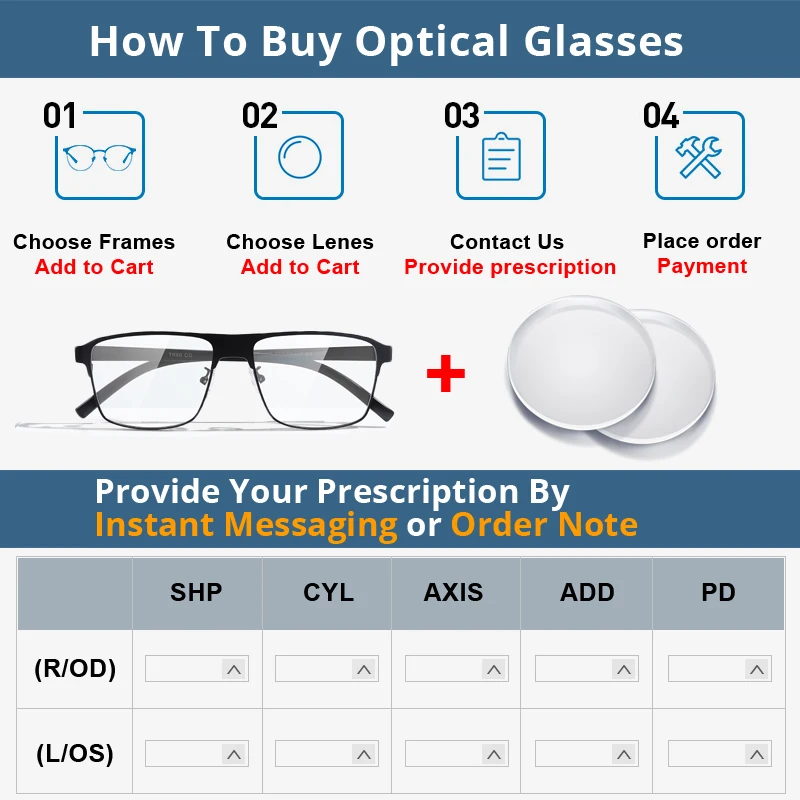 VCKA Professional Anti-blue Light Prescription Glasses CR39 waterproof A rank Optical Glasses Lenses 1.56/1.61/1.67 Lenses