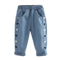 Baby Girl Jeans Fashion Flare Trousers Baby Girl Long Pants Spring Children Trousers 12 3 4 5Yrs Toddler Girl Single Layer Jeans 2