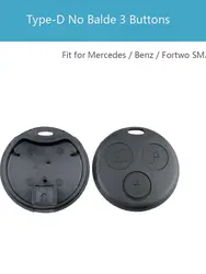 3-Button Car Key Shell Fob with Uncut Blade and Remote Key Case Cover for 3 Buttons (Type-D No Balde)