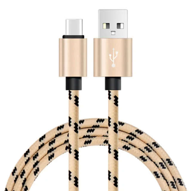 Premium Nylon Braided USB Type C Fast Charging Cable - 3A Data Sync, 2M/3M Length for Android Mobile Phones