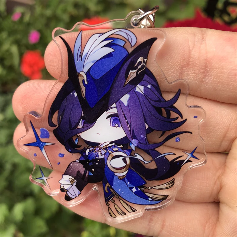 Anime Cosplay Accessories Genshin Impact Clorinde Neuvillette Sigewinne Navia Freminet Keychain Backpack Pendant Prop Badge