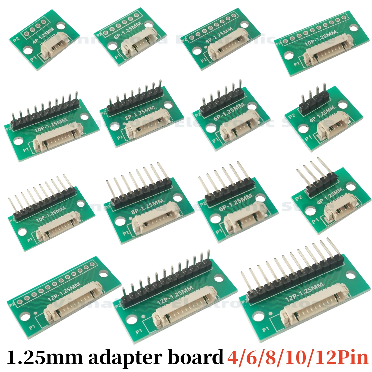 1/2/5PCS 1.25 To Dip2 54 회로 기판 1.25mm 간격 수평 접착식 터미널..