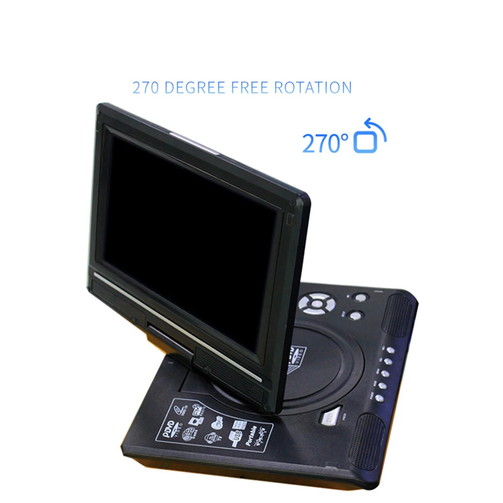 

9 8 Portable DVD Player HD Video Player AV Input Output Car Mini TV Playing Device UK Plug