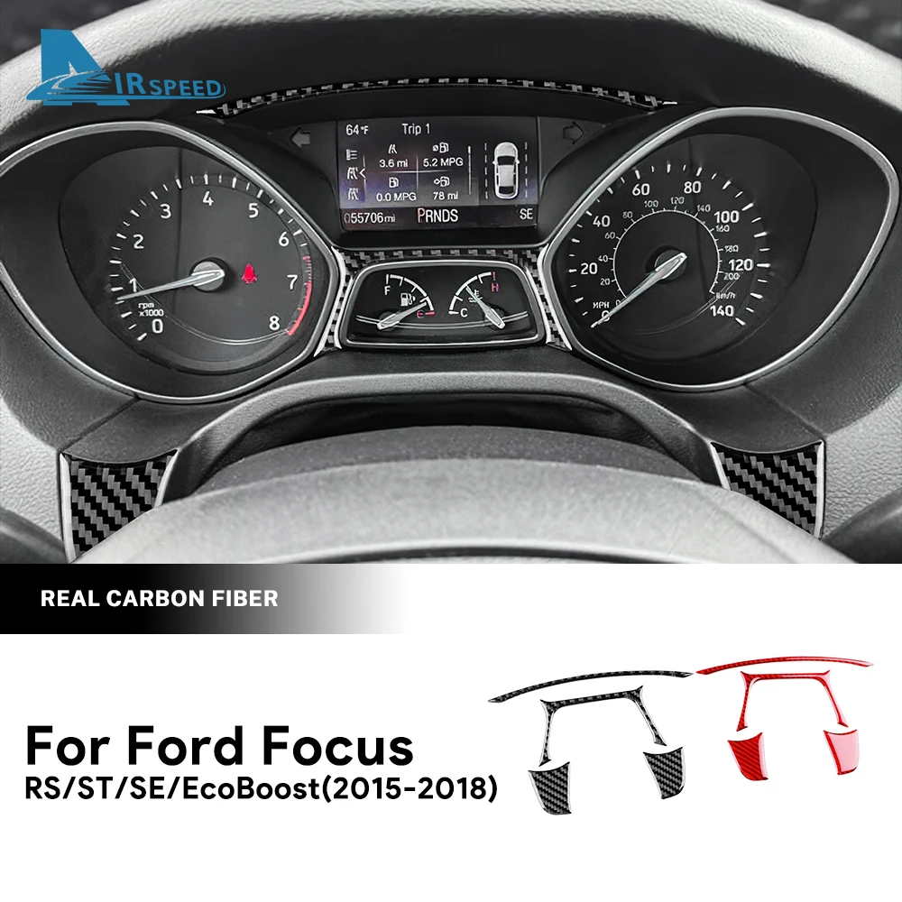 Real Soft Carbon Fiber Aufkleber für Ford Focus SE RS ST Ecoboost LHD RHD Auto Tachometer Rahmen