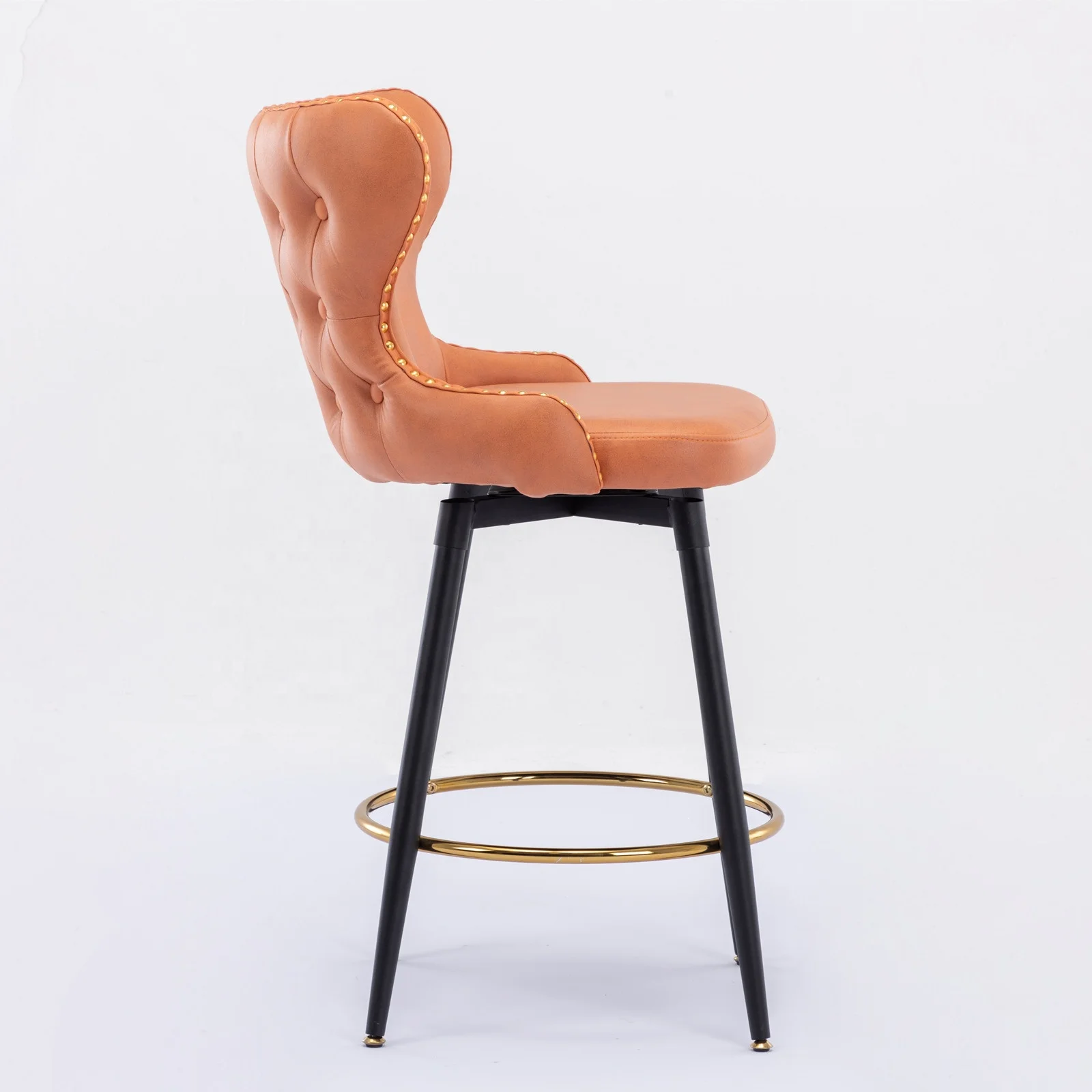 Stool Chair for Kitchen Set of 2 Swivel Bar Home Furniture Foam Dining Room Furniture Modern Matel Leg