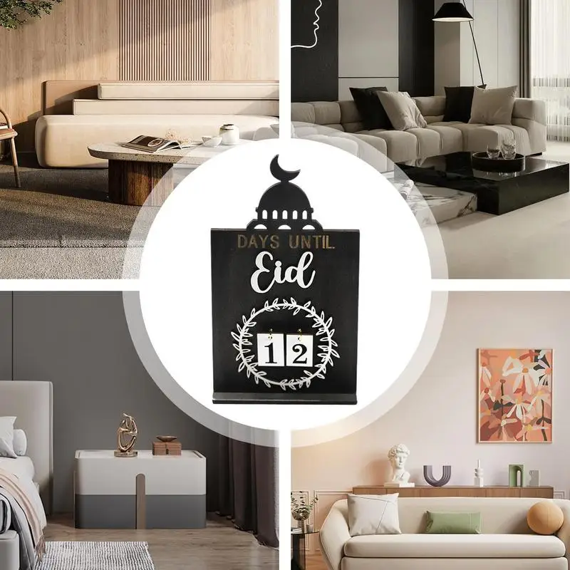 벽난로 침실용 DIY Eid 카운트 다운 달력, 나무 Eid 강림절 달력 장식