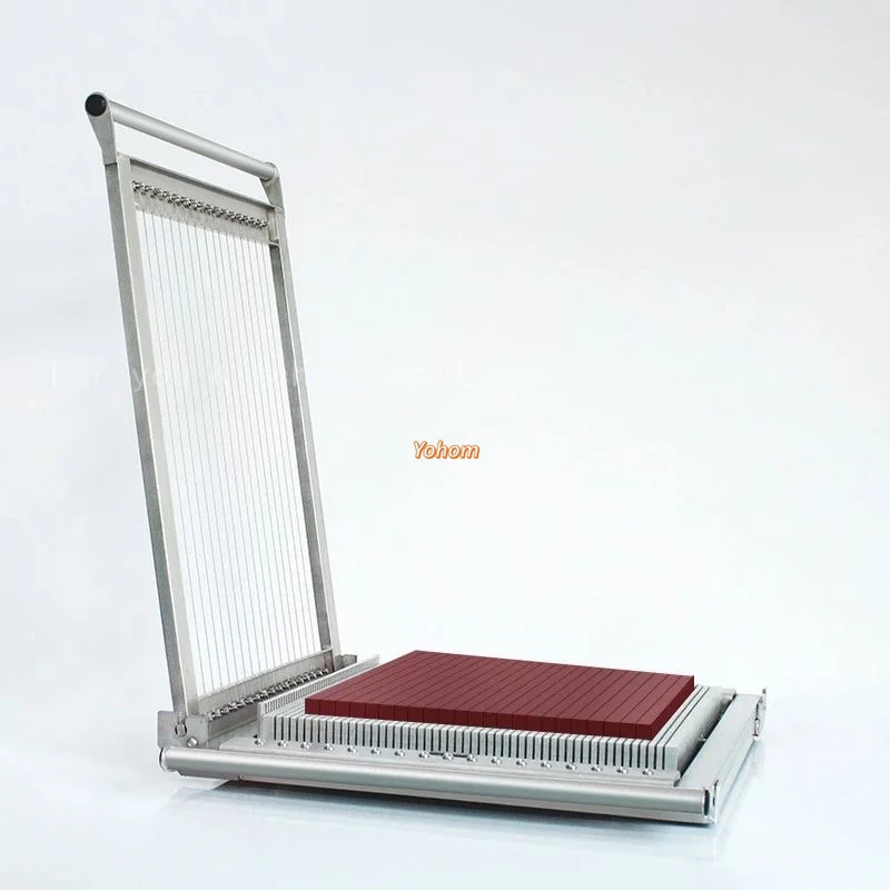 

High Quality Semi Auto Praline Parmesan Cheese Candy Wire Cutting Machine Manual Cake Chocolate Guitar Blade Cutter