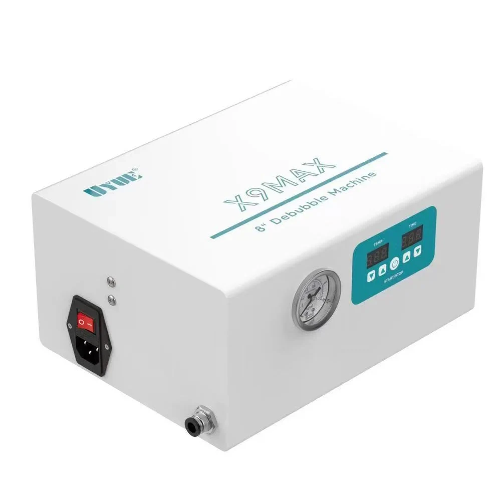 우유에 X9 MAX 8인치 500w 미니 버블 제거기 LCD 스크린 내장 펌프 휴대폰 수리용 기포 제거 기계