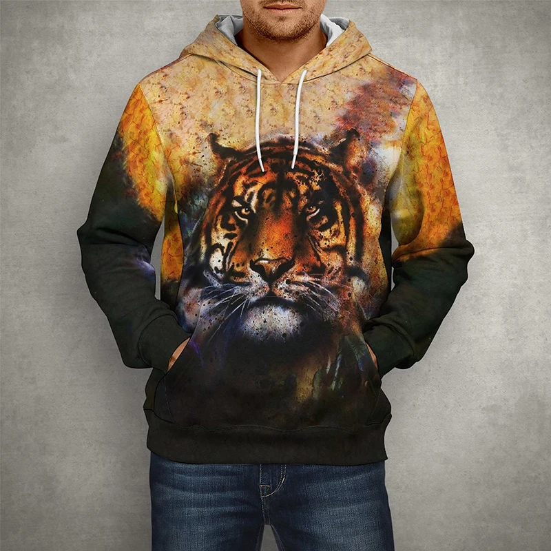 

New Men Women 3D Tiger Print Hoodie Fashion Long Sleeve Cartoon Boy Girl Kids Cool Tops Spring Autumn Clothes