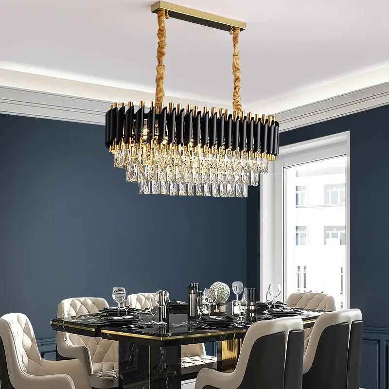 

Luxury K9 Crystal Ceiling Chandeliers for Kitchen Dining Table Pendant Lights Living Room Led Indoor Home Lustre Decor Lamparas