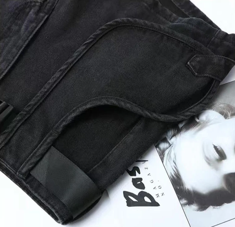 Punk Womens Denim Shorts Cargo Black Biker Short Pants For Women To Wear With Waist Pocket Outdoor Offer High Quality Hot Jeans