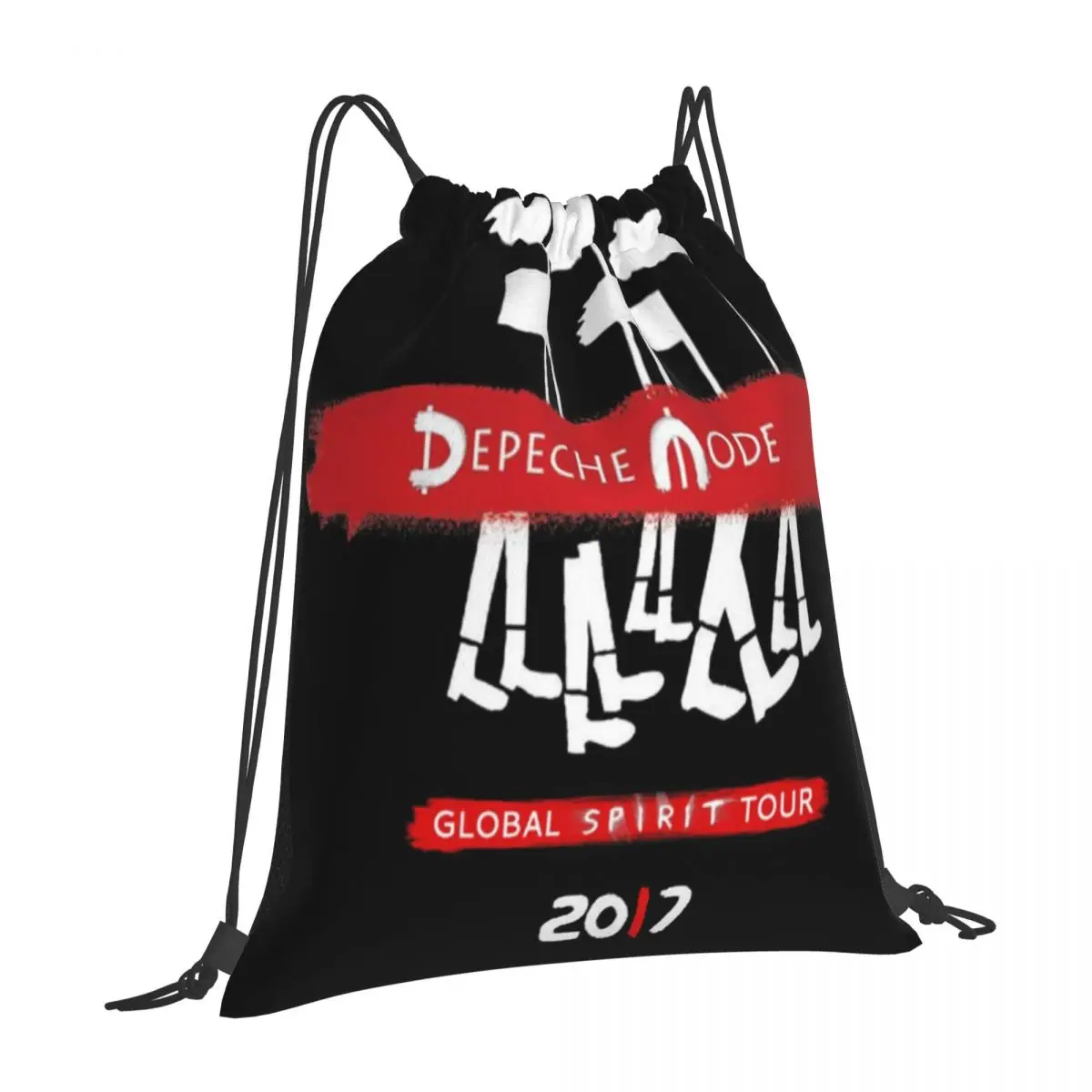

Depeches Band Mode Customized Drawstring Bags With Backpack Style Suitable Lightweight Camping Hiking