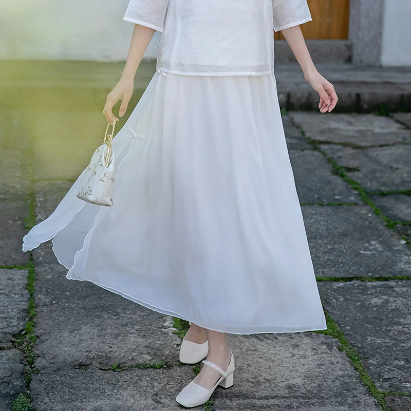 

Женская одежда 2024, шелковая юбка в складку для похудения, весна-лето, новинка № 48