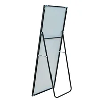 Anajqaqia Большое напольное зеркало HD для всего тела 180 × 80 см, настенное зеркало с подставкой, черным металлическим каркасом и закаленным стеклом — изображение 5