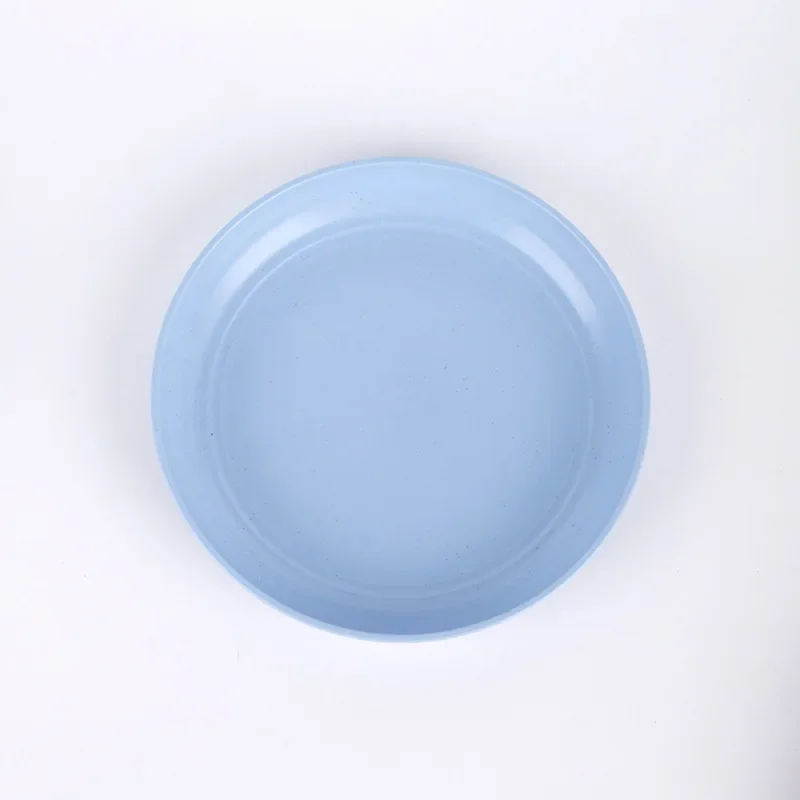 15/20 Cm Round Salad Dessert Dinner Plate Stackable Unbreakable Reusable Straw Dish Microwave Safe Fruit Plate for Dining Room