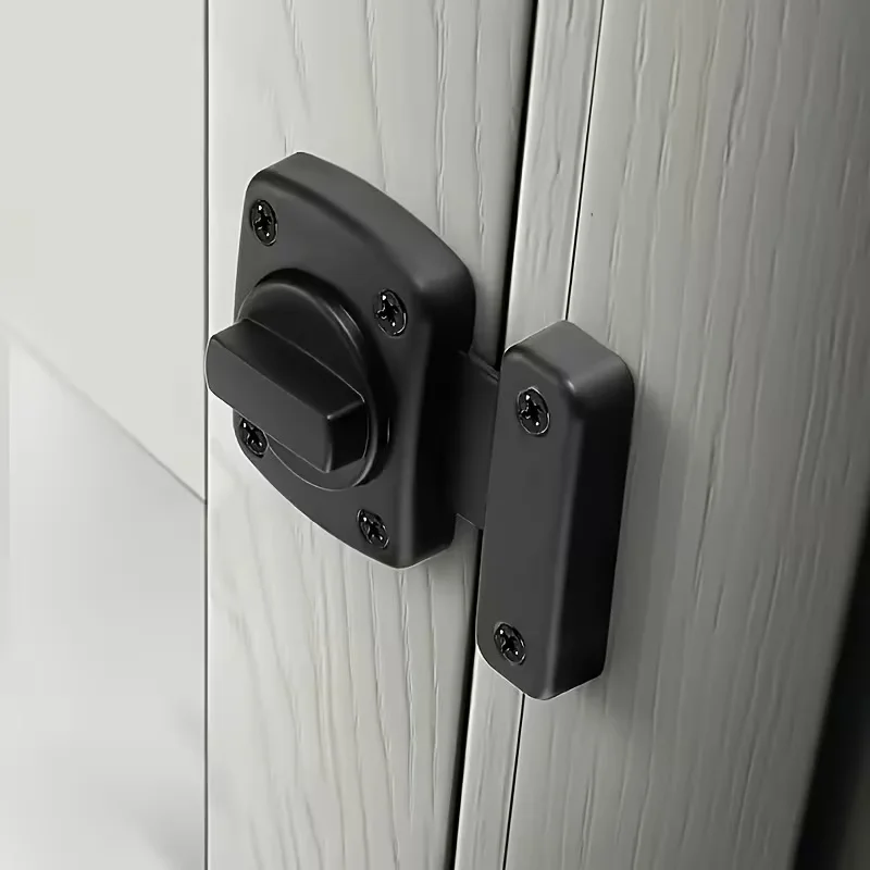 Premium Heavy-Duty Rotating Metal Door Lock - Anti-Theft Security Bolt with Mounting Bracket