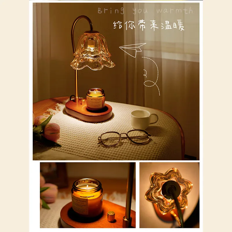 빈티지 프리미엄 은방울꽃 왁스 멜트 아로마 램프, 침실용 무드등, 생일 및 결혼 선물용 분위기 조명