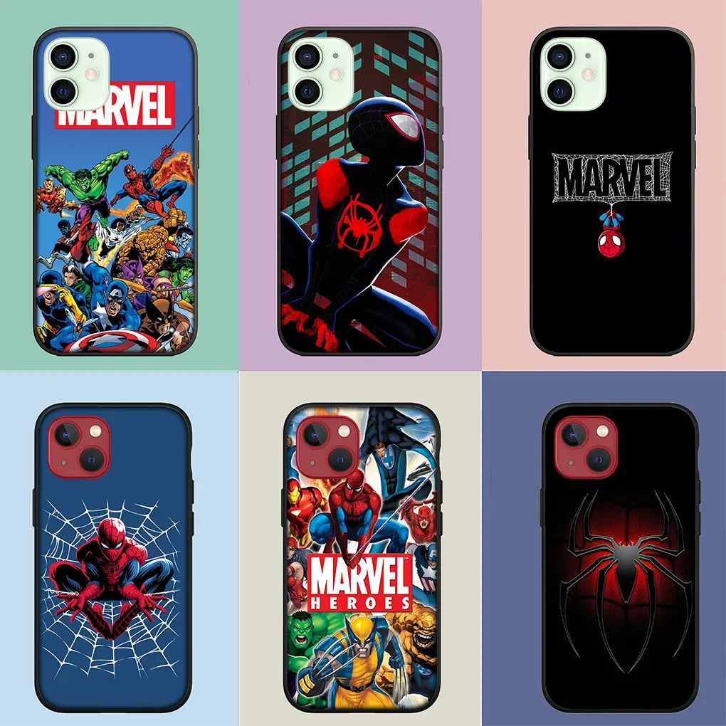スパイダーマンとスパイダーマンの携帯電話ケース,iPhone 14 13 12