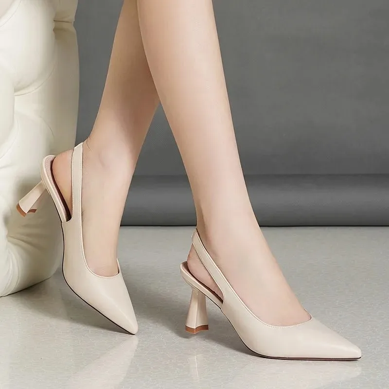 Women Pumps New High Heels Shoes Silver Slingback Heels Luxury Woman Wedding Bride High Heels Shoes Spring Autumn Ladies Shoes