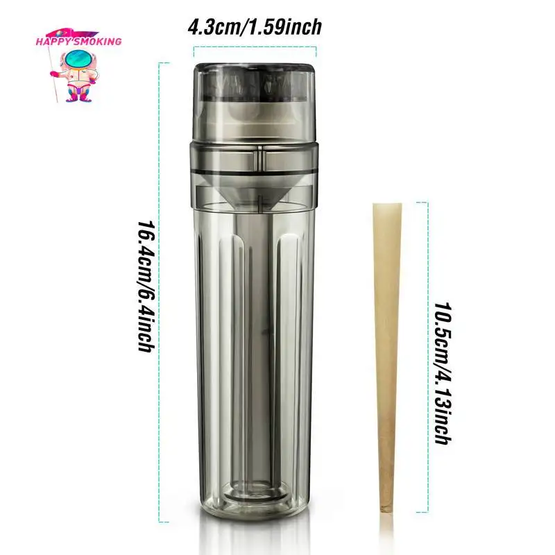 Mini Manual Joint Roller Maker Plastic with Cone Holder 4-layer Tobacco Grinder Cigarette Rolling Horn Tube Smoke Cutter Tools tobacco grinder