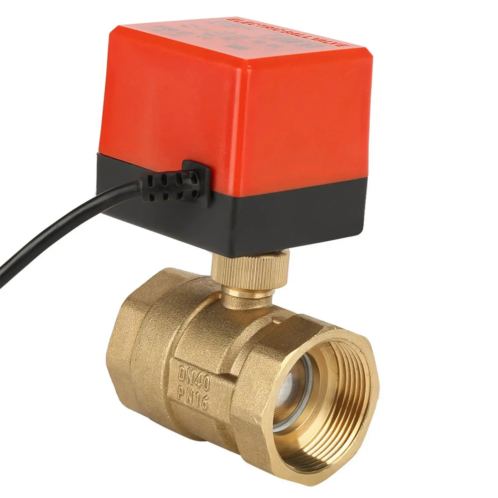 DC 24V Electric Ball 2 Way 3-Wire Brass Body DN40 G1/2 Threaded for Industrial Home Use-High-Quality Relay Control