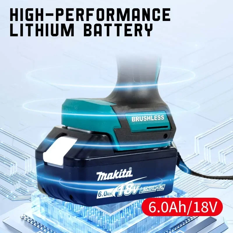 Makita Electric Wrench DTW700 Brushless Multi functional Rechargeable 18V Lithium Battery Auto Repair High Torque Impact Wrench 6