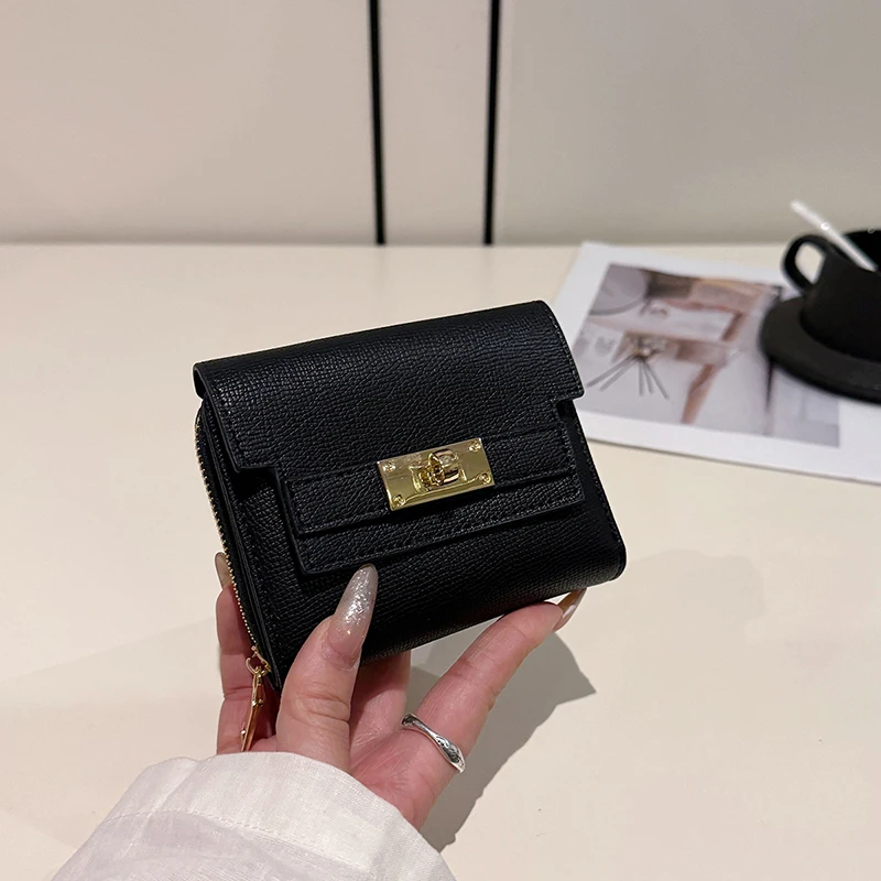 Portafoglio retrò da donna di grande capacità con posizione multi carta Commercio estero Borsa portatile multifunzionale a tre pieghe Billetera - immagine 4
