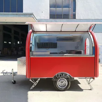 Mini Food Trailer Cheap Small Ice Cream Hot Dog Cart Halal BBQ Food Truck Mobile Kitchen Restaurant Snow Cone Trailer 1