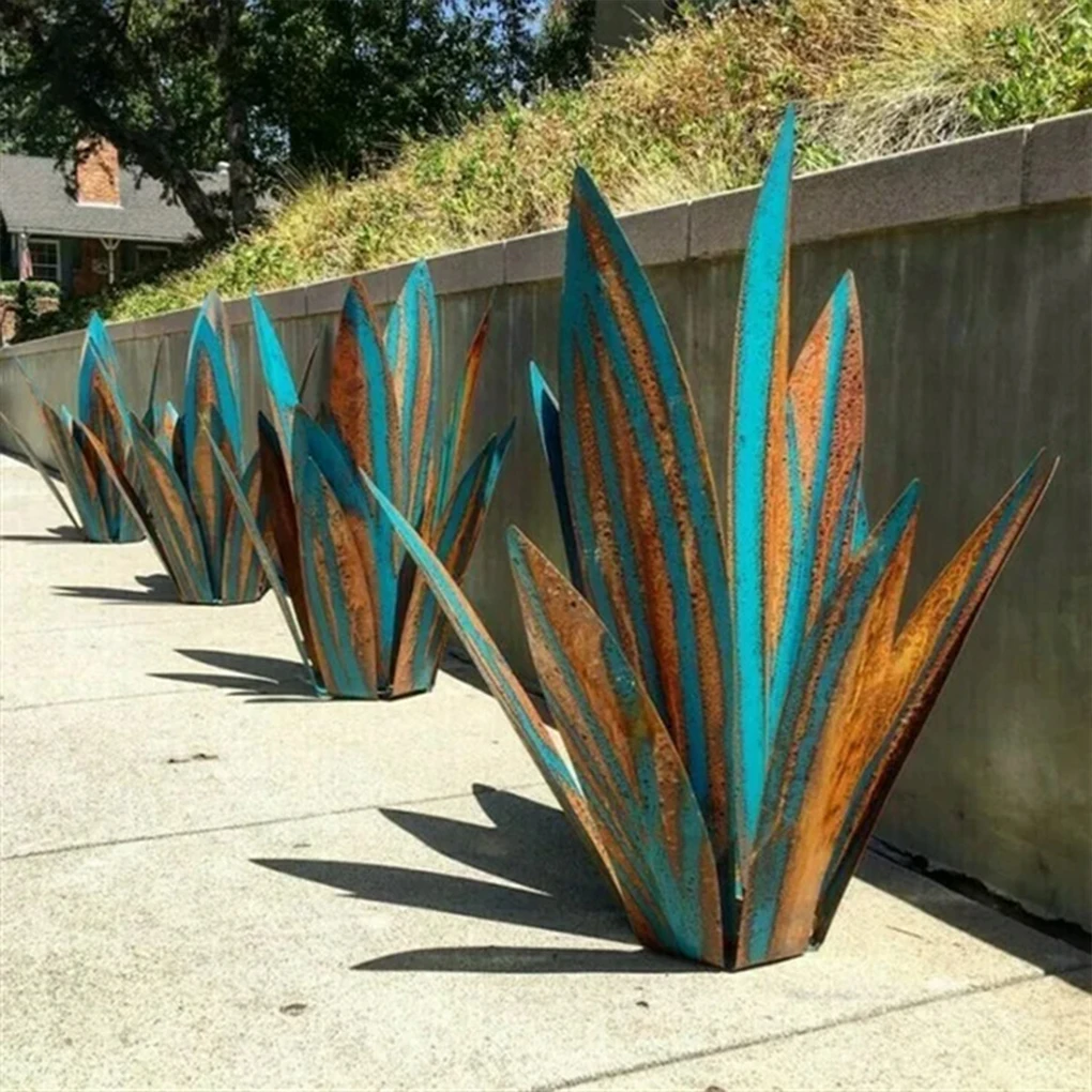 

Металлическая скульптура Agave из железа, устойчивая к атмосферным воздействиям, украшение для дома и сада, садовые фигурки