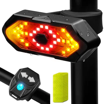Luce Posteriore per Bicicletta con 5 Modalità e Indicatori di Direzione, Ricaricabile USB, Impermeabile IPX4, LED Ultra Luminoso per Sicurezza Notturna