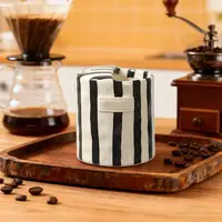 Vintage Stripe Hand Painted Ceramic Mug Creative Dual Compartment Coffee Cup for Office Afternoon Tea Breakfast 4