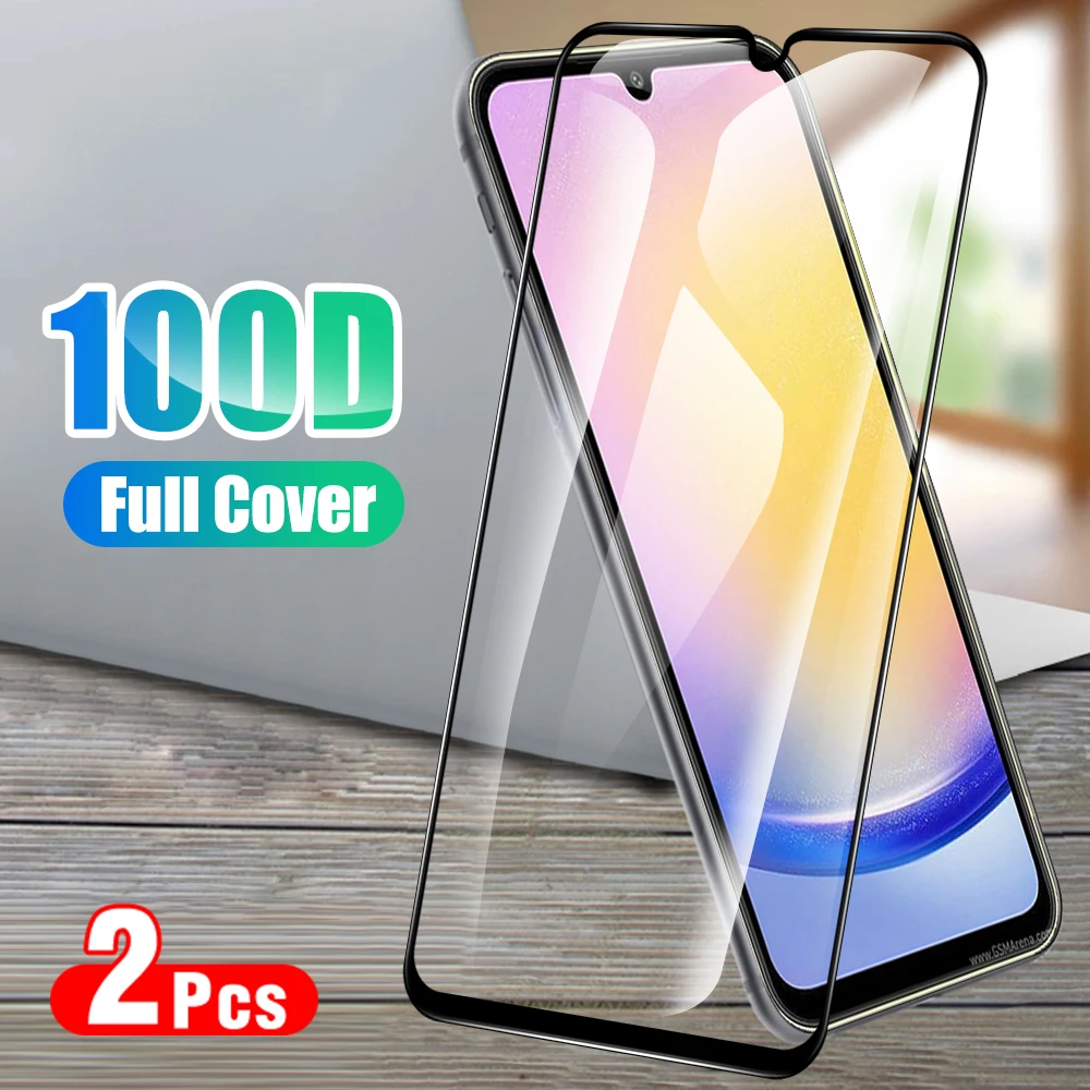 

2 шт., Защита экрана для Samsung Galaxy A25 A15 5G 2023, черные края, закаленное стекло sansung A15 4G samsuna25 A 25 6,5 дюйма