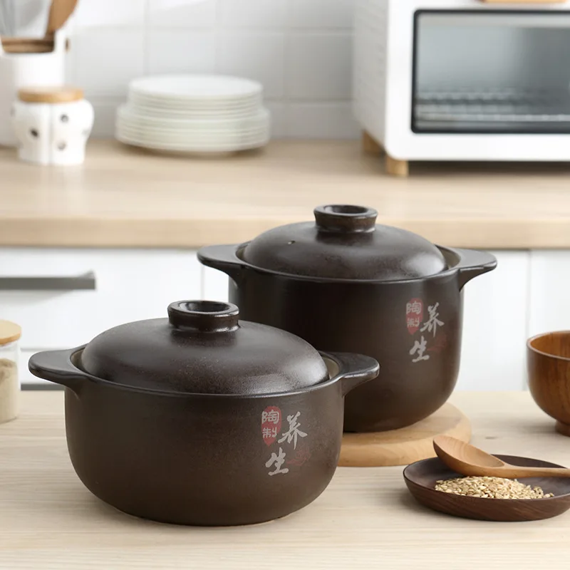 

Health Pot Clay Casserole Open Fire Soup Pot Household Burn-Resistant Korean Casserole Commercial Stew Pot Big Cooking Pot