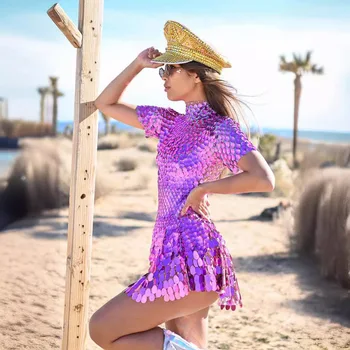 Sequin Dress Dance Performance Clothing Nightclub Group Stage Costume European Hot Selling Electric Syllable