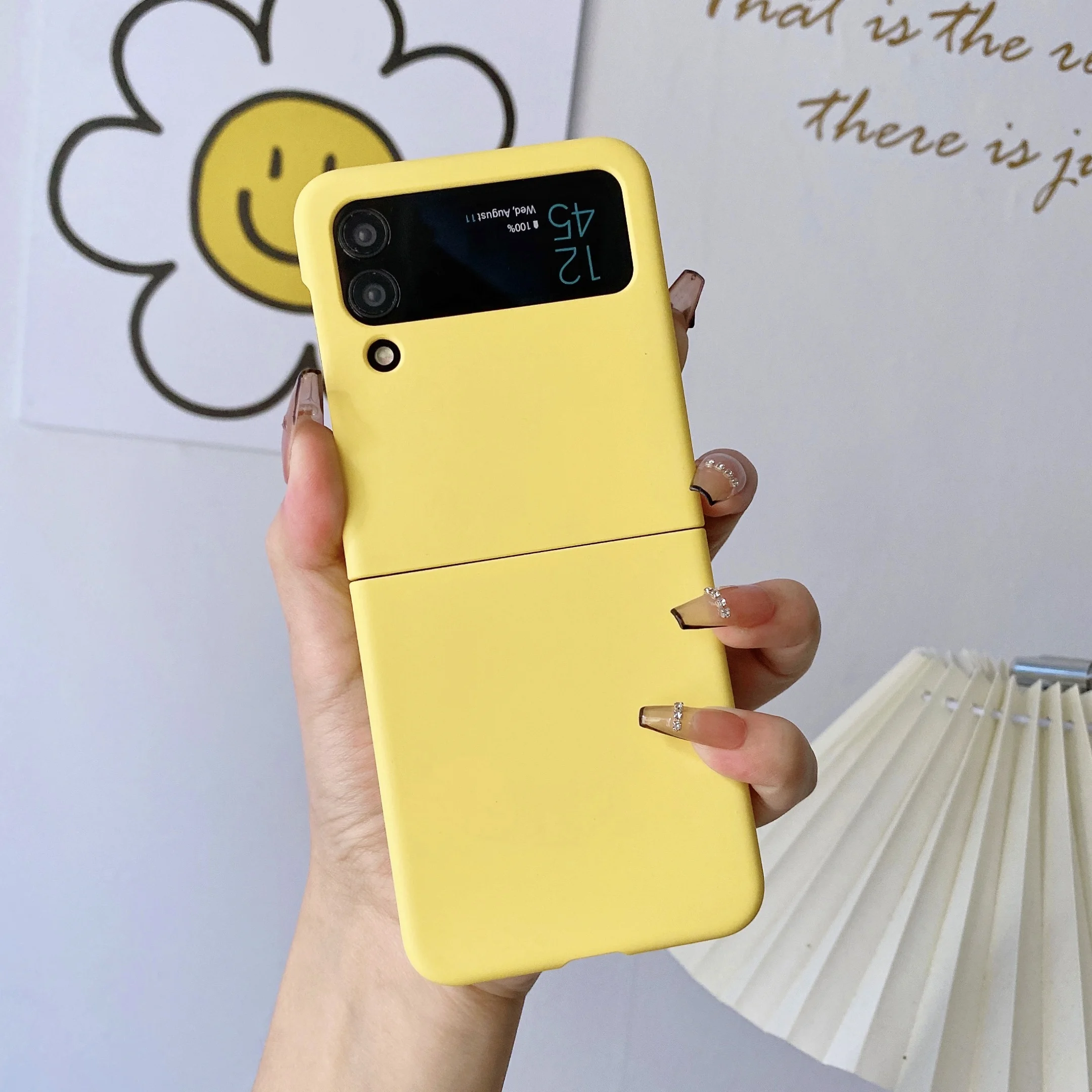 Minimalist Solid Color Protective Phone Case, Foldable Design