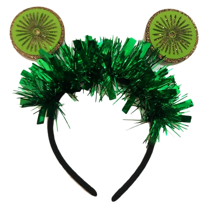 

Glittering Green Kiwifruit Headband for Hawaiian Party Music Festival Decors